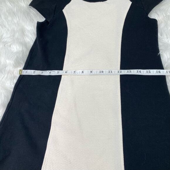 Anthropologie Maeve Corby Colorblock Shift Dress Black Cream Size S - Picture 4 of 16